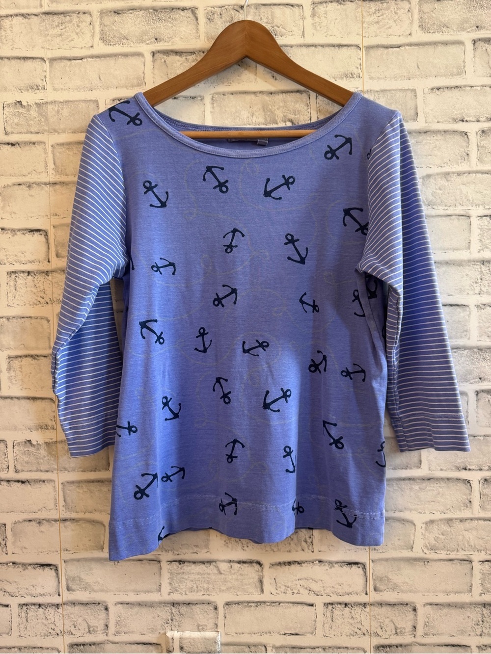 Women’s Fresh Produce Nautical purple 100% cotton shirt Large